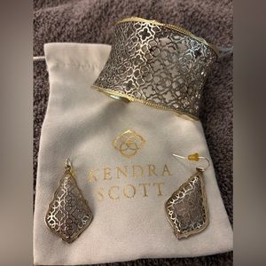 Kendra Scott • Candace Gold/Silver Filagree Cuff and Filigree Earrings